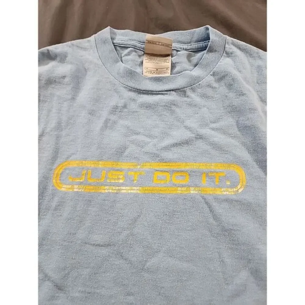 Rare VTG NIKE Just Do It Spell Out‎ T Shirt 90s Blue Medium